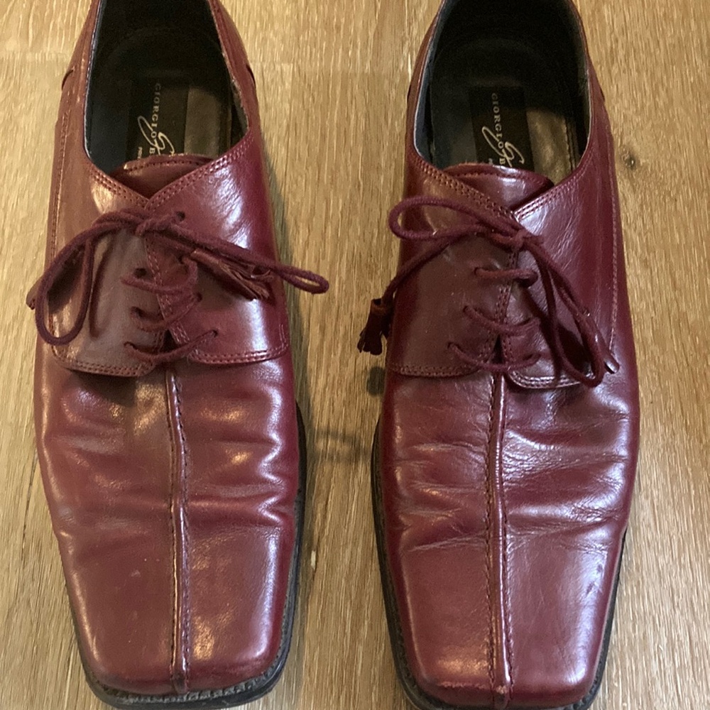 Giorgio Brutini Red Leather Oxfords